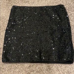 Black sequin skirt